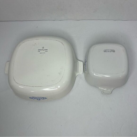 Vintage Bundle of Two CORNING WARE BLUE CORNFLOWER  Size 9” and 2 3/4 Cup White - Picture 8 of 14